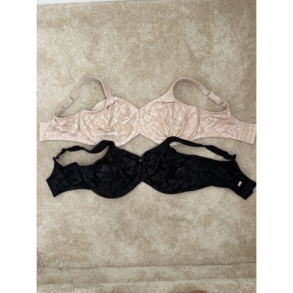 Wacoal Awareness 85567 Underwire Bras 2-Pack Black & Nude 40G Full Coverage - Picture 5 of 7